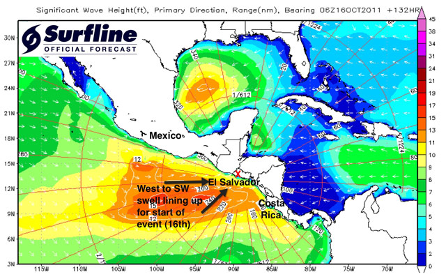 ISA World Masters: Punta Roca, El Salvador - Forecast Update: Monday evening 10/10/2011 ISA World Masters: Punta Roca, El Salvador - Forecast Update: Monday evening 10/10/2011