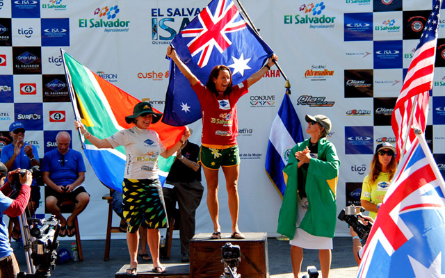 "I have eight world titles now!” said seven-time ASP World Champion Layne Beachley after winning her first-ever ISA Gold Medal. "I have eight world titles now!” said seven-time ASP World Champion Layne Beachley after winning her first-ever ISA Gold Medal.